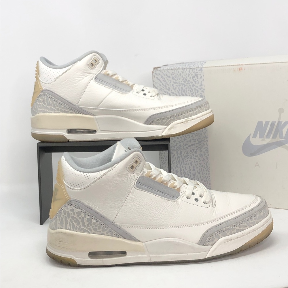 Air Jordan 3 Retro Craft Ivory FJ9479-100 Grey Mist Authentic Sneakers - Size 10